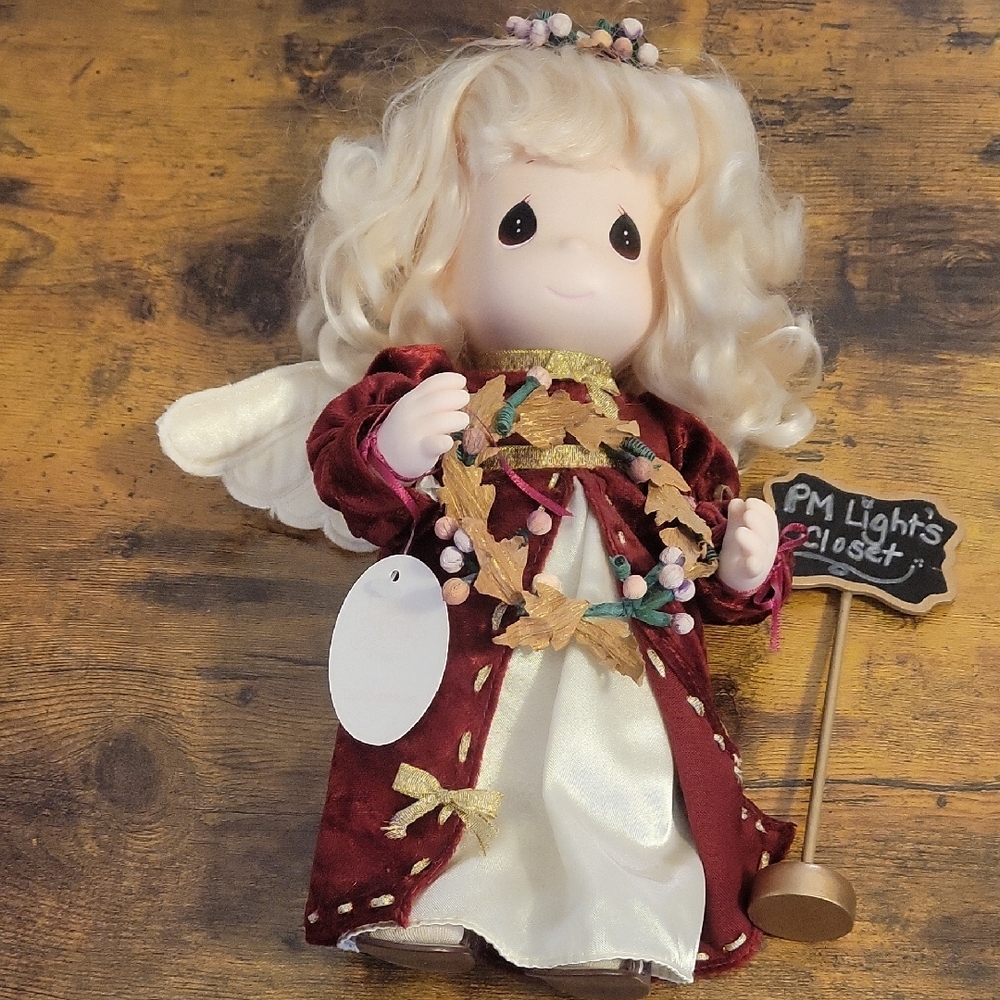 Precious Moments Mary Angel Doll Burgundy 12 inches